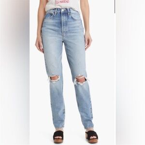 NWT NEW! RE/DONE Super High Drainpipe Destroy Wrecking Blue Jeans